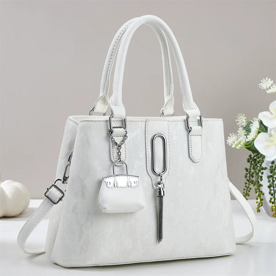 Damen elegante Handtasche mit strukturiertem Obermaterial und abnehmbarem Mini-Portemonnaie Nord Taschen