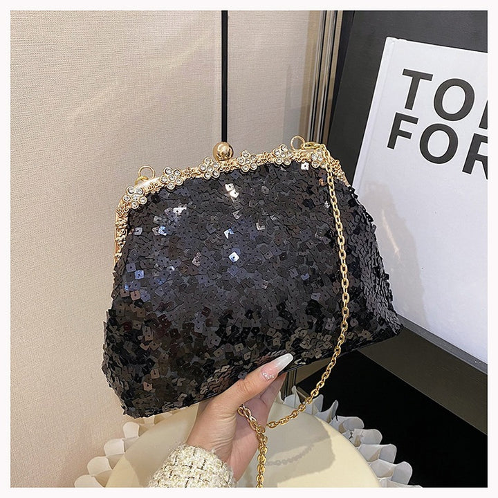 Damen Clutch mit funkelnden Pailletten Nord Taschen