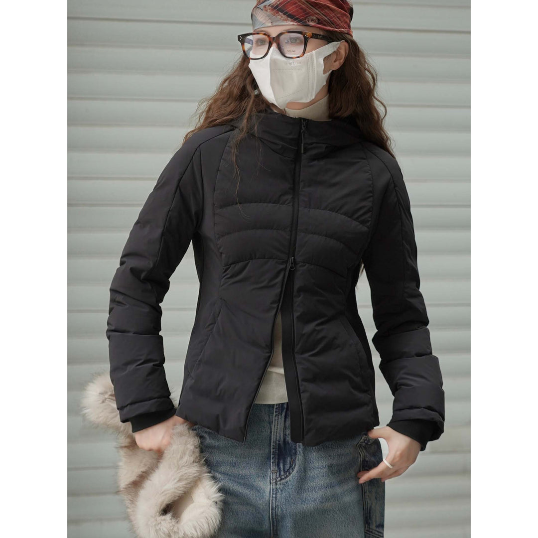 Damen Steppjacke mit Kapuze, leicht wattiertem Futter und Daumenloch-Ärmeln Nord Taschen