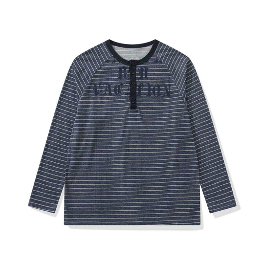 Herren Longsleeve-Henley mit Raglanärmeln und Knopfleiste Nord Taschen