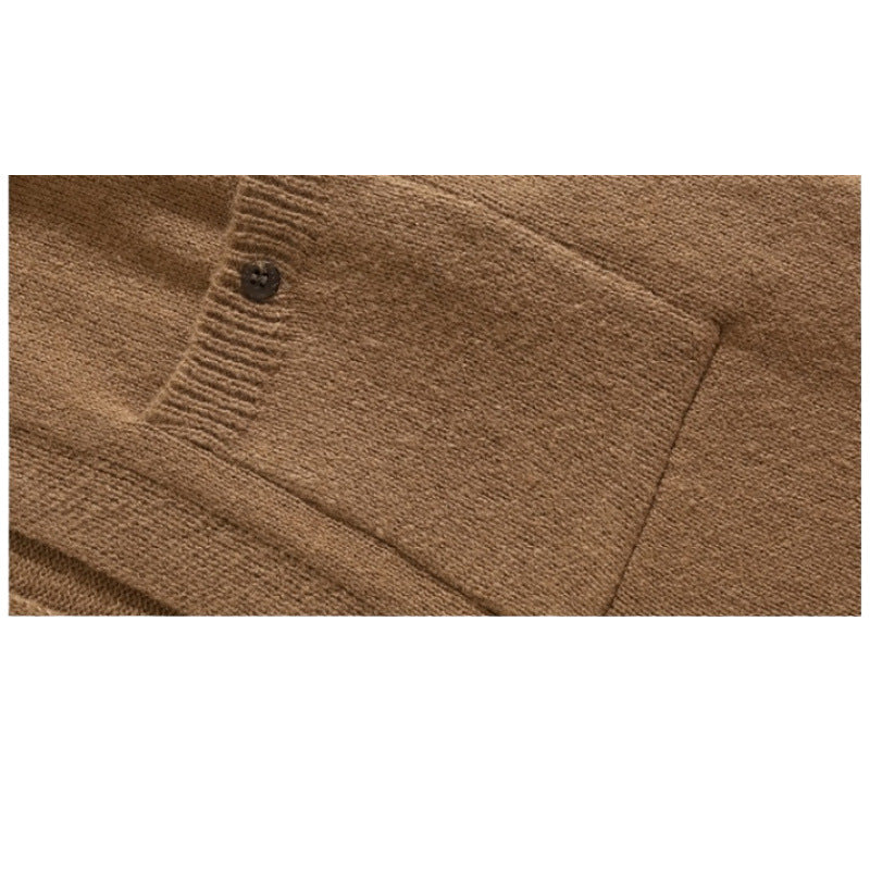 Herren Relaxed Hemdjacke-Cardigan aus Feinstrick mit Reverskragen und aufgesetzter Brusttasche Nord Taschen