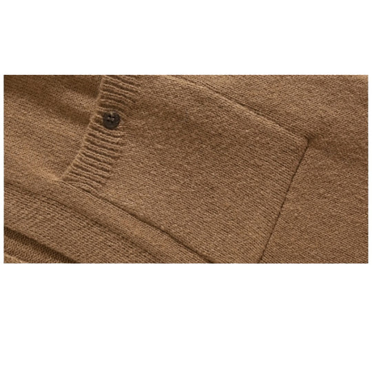 Herren Relaxed Hemdjacke-Cardigan aus Feinstrick mit Reverskragen und aufgesetzter Brusttasche Nord Taschen