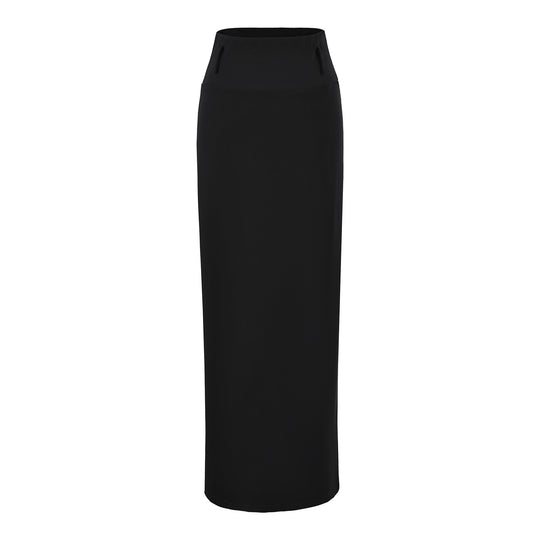 Damen Maxi-Bleistiftrock aus Stretch‑Jersey mit hohem Umschlagbund Nord Taschen