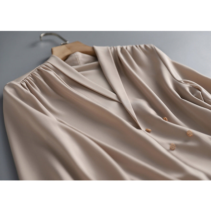 Damen Elegante Oversized-Bluse mit Drapierung Nord Taschen