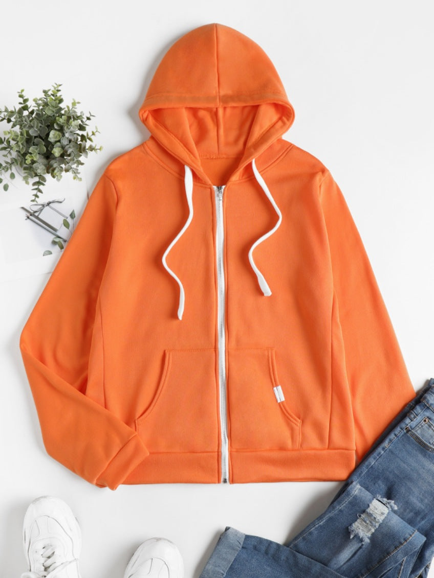 Damen Kapuzenjacke mit Reißverschluss taillierter Sweatshirt-Hoodie aus Baumwollmischung Nord Taschen
