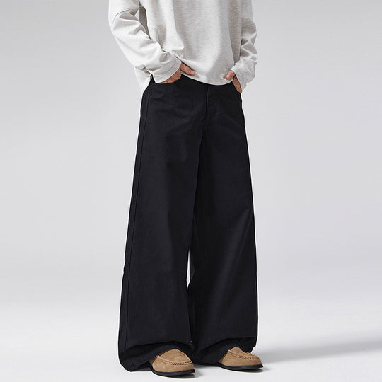 Damen Hochgeschnittene Extraweite Palazzo-Hose aus Baumwoll‑Twill mit bodenlanger Silhouette Nord Taschen