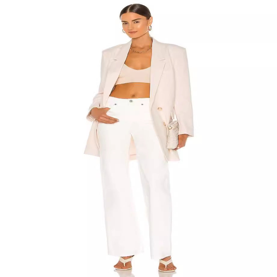 Damen Longline Oversize‑Blazer im Double‑Breasted Tailoring mit verlängertem Schnitt Nord Taschen