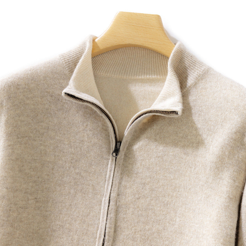 Damen Kurzgeschnittener Zip‑Strickcardigan mit Stehkragen und kaschmirähnlicher Weichheit Nord Taschen