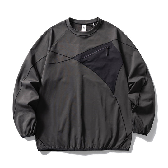 Unisex Technisches Oversize-Sweatshirt mit diagonalem Reißverschluss‑Brustfach Nord Taschen