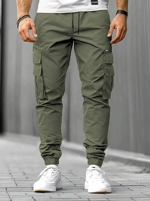 Herren Cargo-Jogginghose mit multifunktionalen Klapp- & Reißverschlusstaschen, elastischem Bund und tapered Bein Nord Taschen