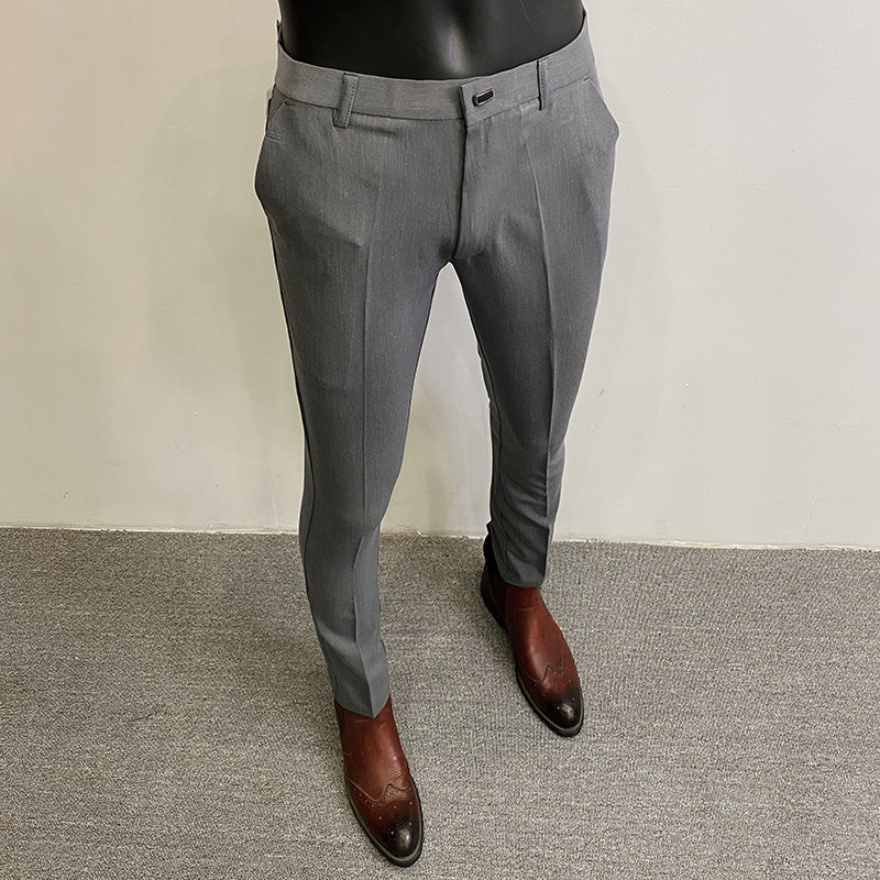 Herren taillierte Chino-Anzughose mit Bügelfalte, Stretchkomfort und verdecktem Hakenverschluss Nord Taschen