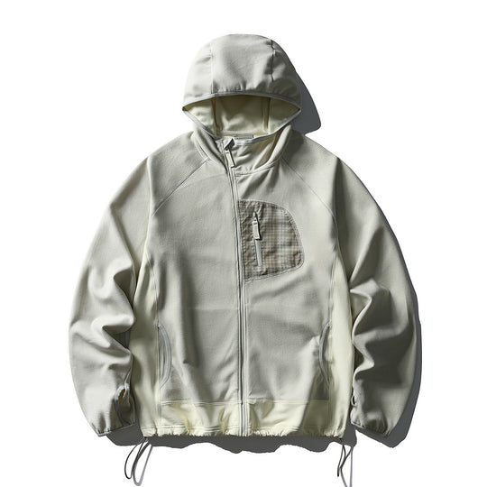 Unisex Leichte Tech-Fleece Kapuzenjacke mit Frontreißverschluss, Brust-Zip-Tasche und Kordelzugsaum Nord Taschen