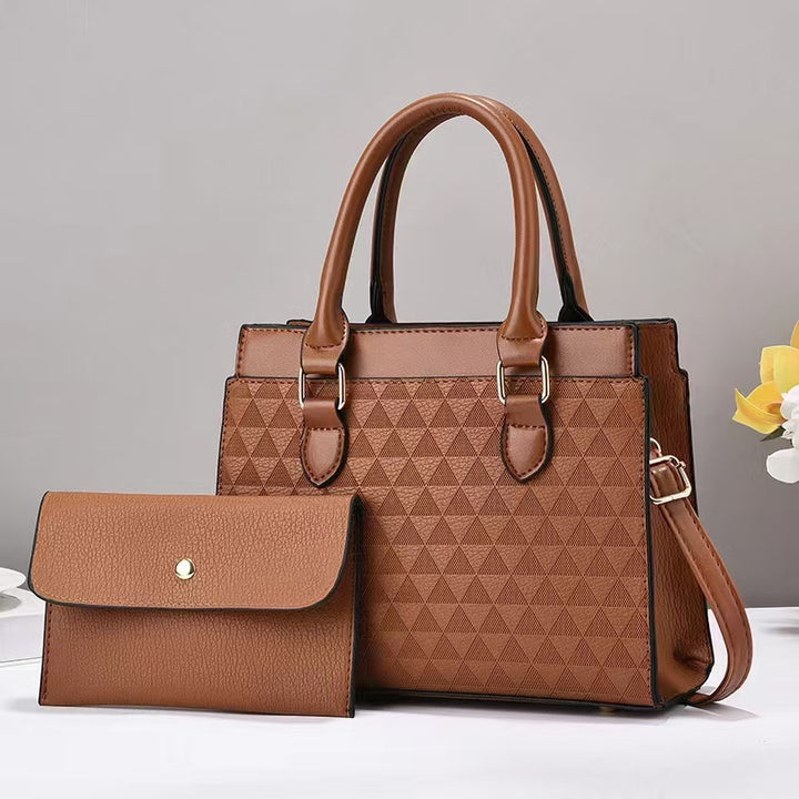 Damen Handtasche mit geometrischem Muster und abnehmbarer Clutch Nord Taschen