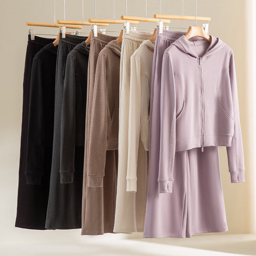 Damen Cropped Kapuzenjacke mit Reißverschluss und konturierten Eingrifftaschen Nord Taschen