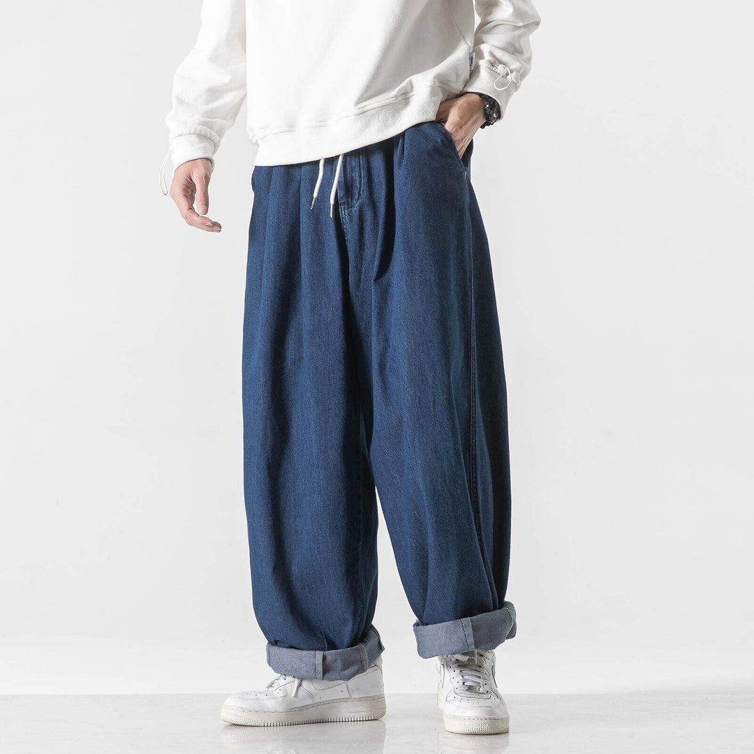 Herren Extraweite Baggy-Hose mit Tunnelzugbund und umgeschlagenem Saum Nord Taschen