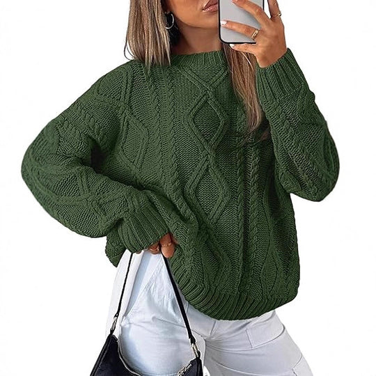 Damen Grobstrickpullover Nord Taschen
