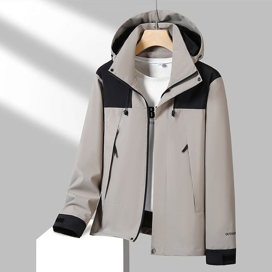 Herren Leichte Softshelljacke mit Kontrast-Schulter, verstellbarer Kapuze und wasserabweisender Membran Nord Taschen