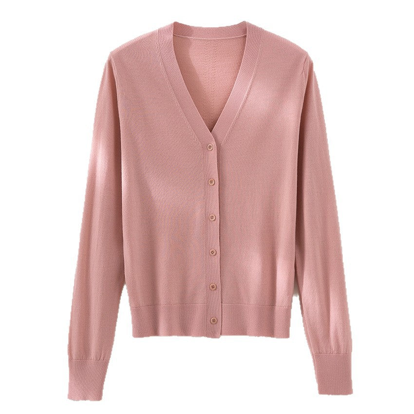 Damen Feinstrick-Cardigan mit V-Ausschnitt, Knopfleiste und Rippbündchen Nord Taschen