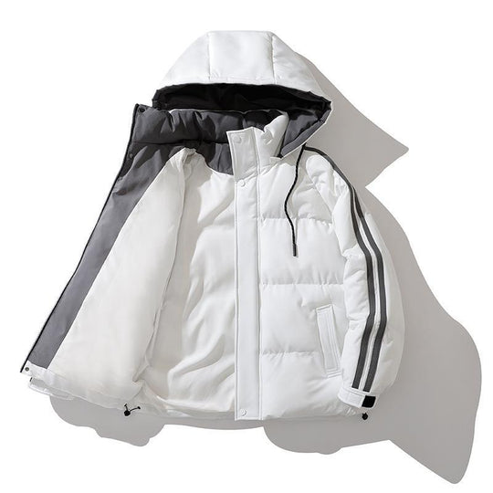 Unisex Wattierte Kapuzenjacke mit Kordelzug und Kontraststreifen Nord Taschen