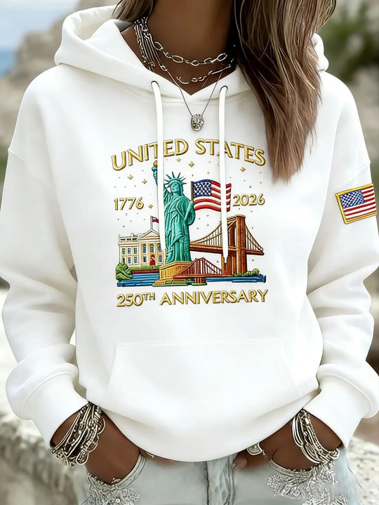 Damen Kreativer Kapuzenpullover mit einzigartigem Statuesque-Motiv Nord Taschen
