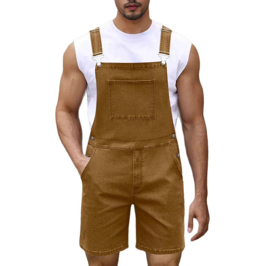 Herren Denim-Latzshorts mit modernen Taschen und verstellbaren Trägern Nord Taschen