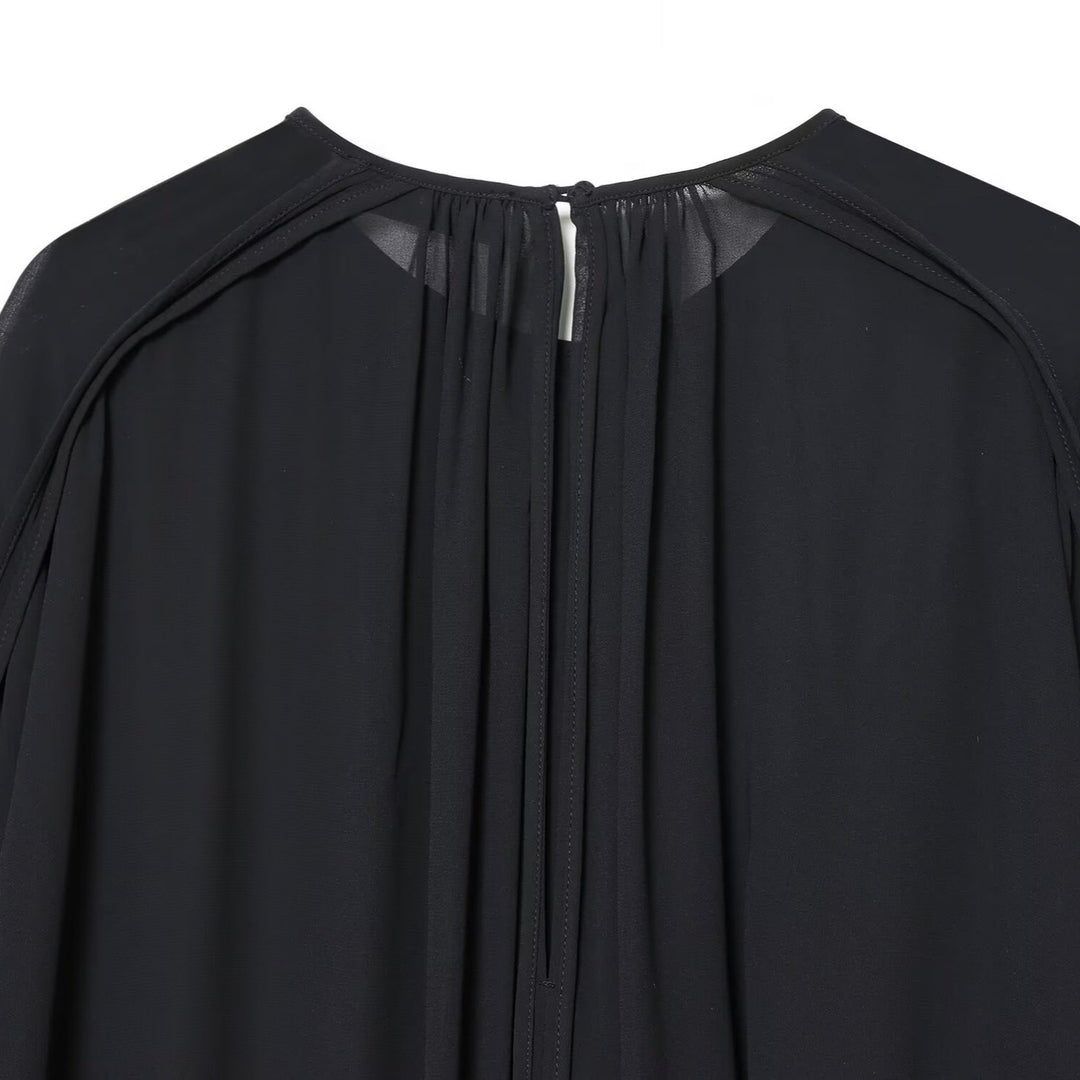 Damen asymmetrische Volant-Tunika mit Raffungen Nord Taschen