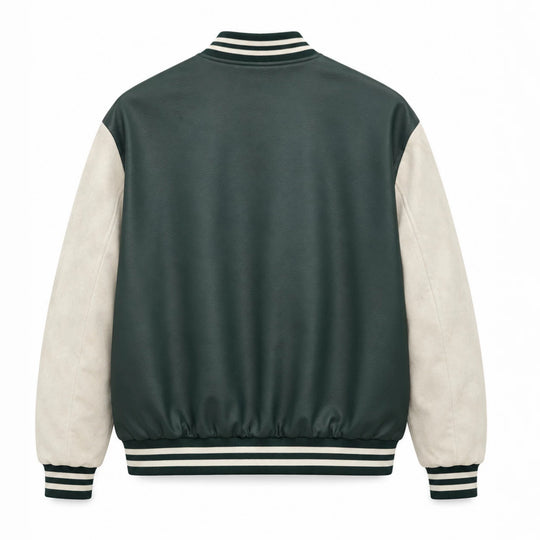 Herren Varsity-Bomberjacke im Letterman‑Stil mit Chenille‑Applikationen Nord Taschen