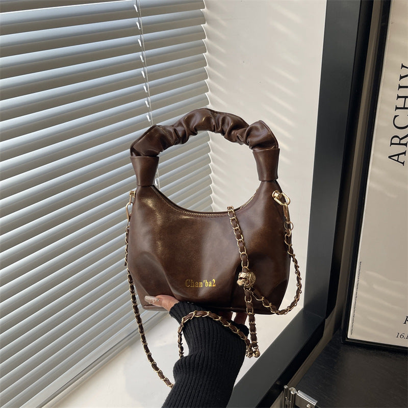 Damen modische Umhängetasche mit geflochtenem Kettenhenkel Nord Taschen