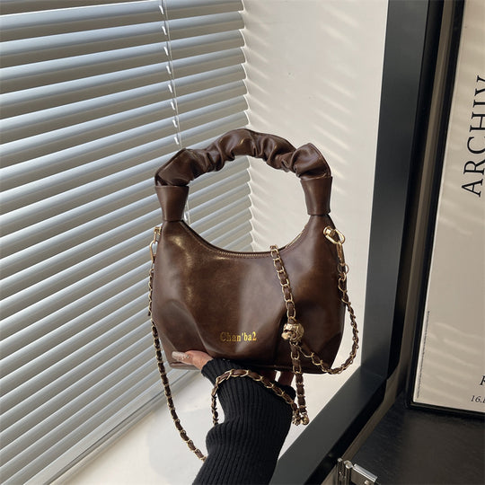 Damen modische Umhängetasche mit geflochtenem Kettenhenkel Nord Taschen