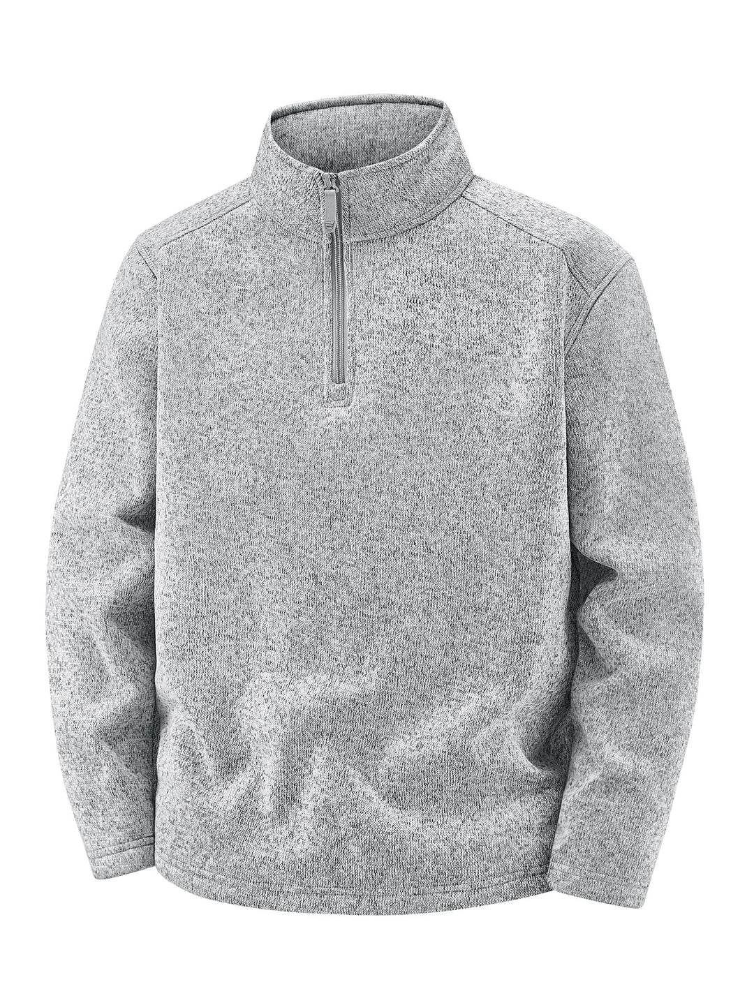 Herren Thermischer Strick-Fleecepullover mit halbem Reißverschluss und Stehkragen Nord Taschen
