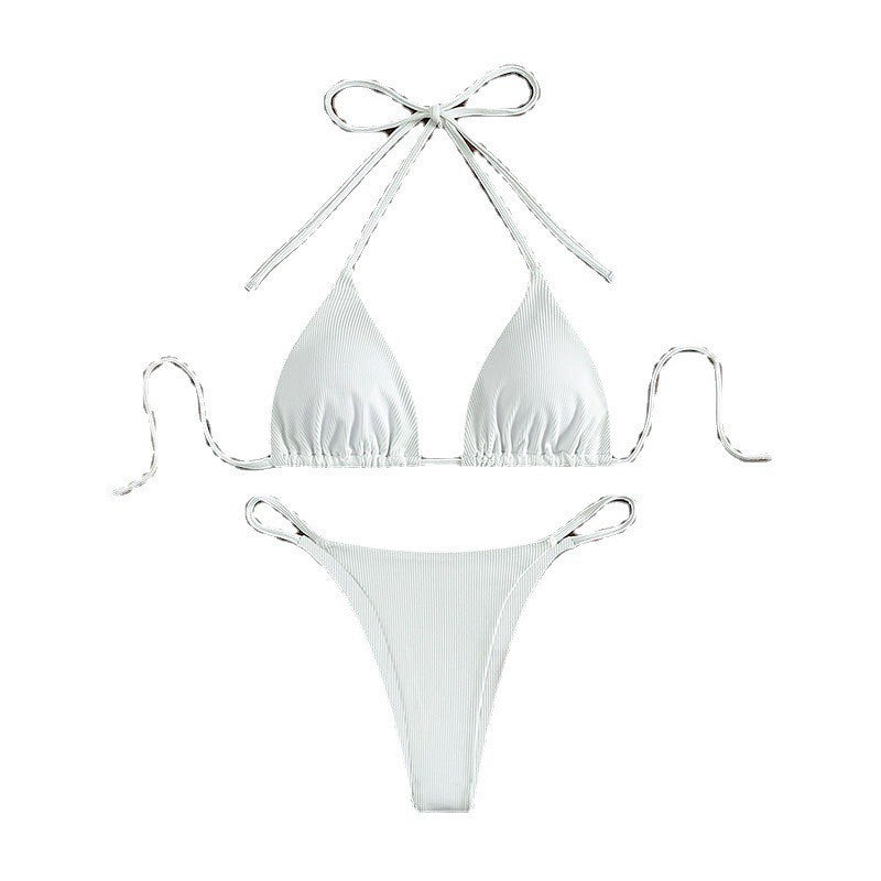 Damen Triangel-Bikini mit feiner Rippstruktur