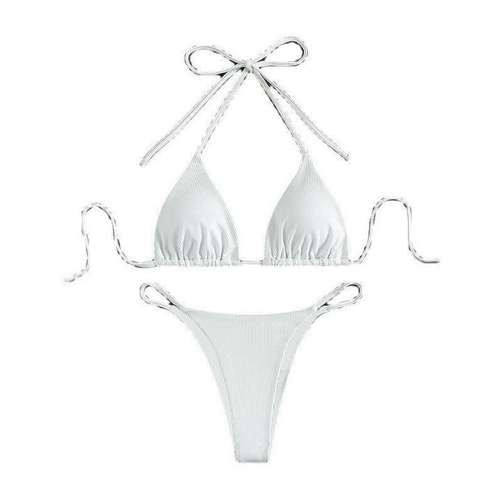 Damen Triangel-Bikini mit feiner Rippstruktur