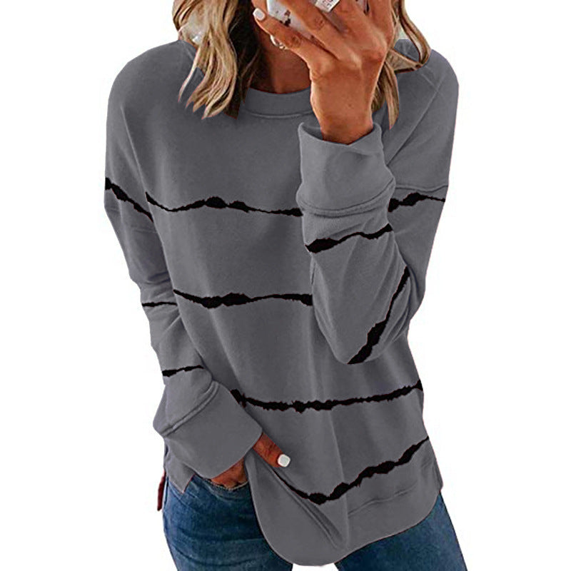 Damen Freizeit Sweatshirt mit modernen Streifen