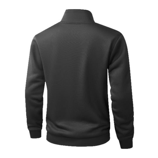 Herren Melierte Reißverschluss-Fleecejacke mit Stehkragen, wärmender Struktur & Kontrastzipper Nord Taschen