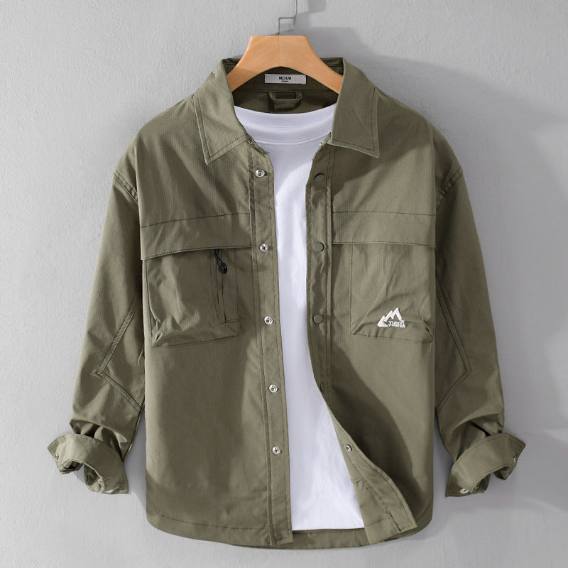 Herren Utility-Overshirt im Field-Stil mit Druckknopf-Leiste und Doppelbrusttaschen Nord Taschen