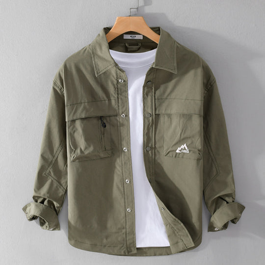 Herren Utility-Overshirt im Field-Stil mit Druckknopf-Leiste und Doppelbrusttaschen Nord Taschen
