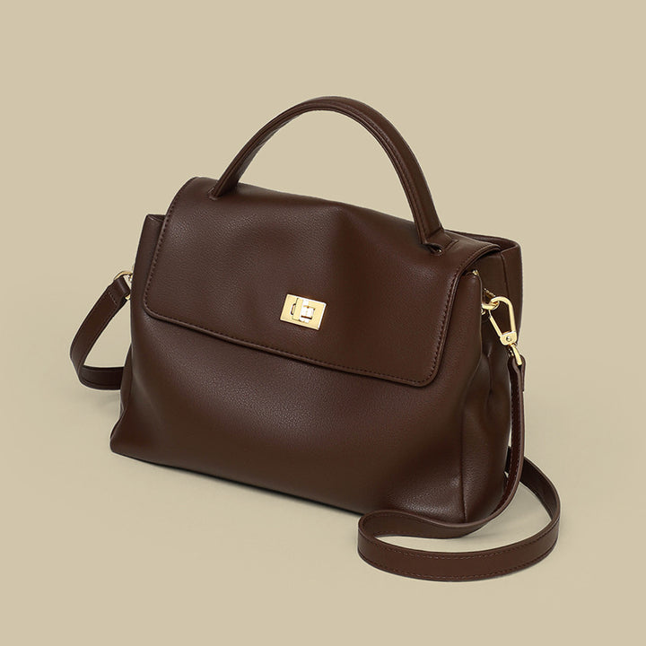 Damen Henkeltasche mit hochwertigem Kunstleder und elegantem Klappverschluss Nord Taschen