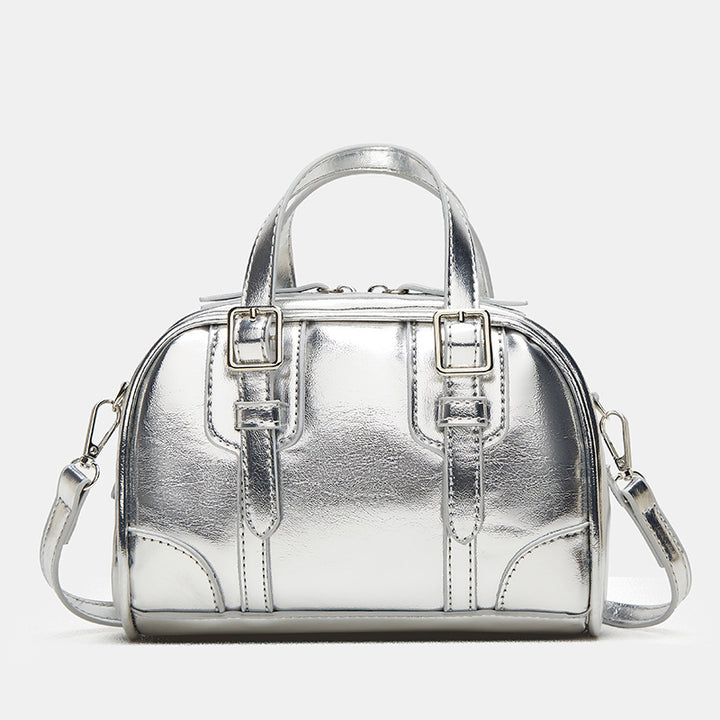 Damen Handtasche mit verstellbarem Schulterriemen und elegantem Hochglanzfinish Nord Taschen