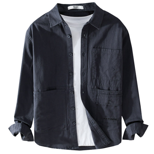Herren Field-Overshirt aus robustem Baumwoll-Twill mit asymmetrischen Taschen Nord Taschen