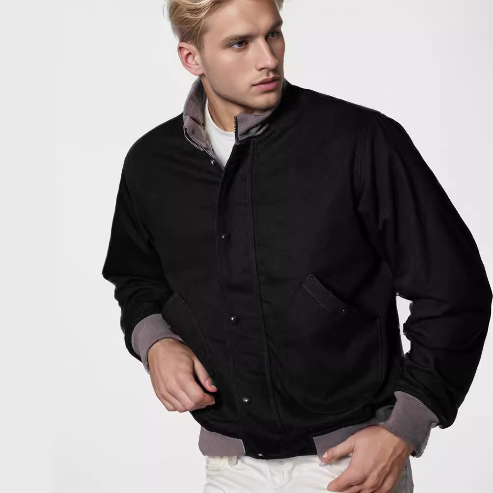 Herren Kurzblouson mit Stehkragen, verdeckter Druckknopfleiste und Rippbündchen Nord Taschen