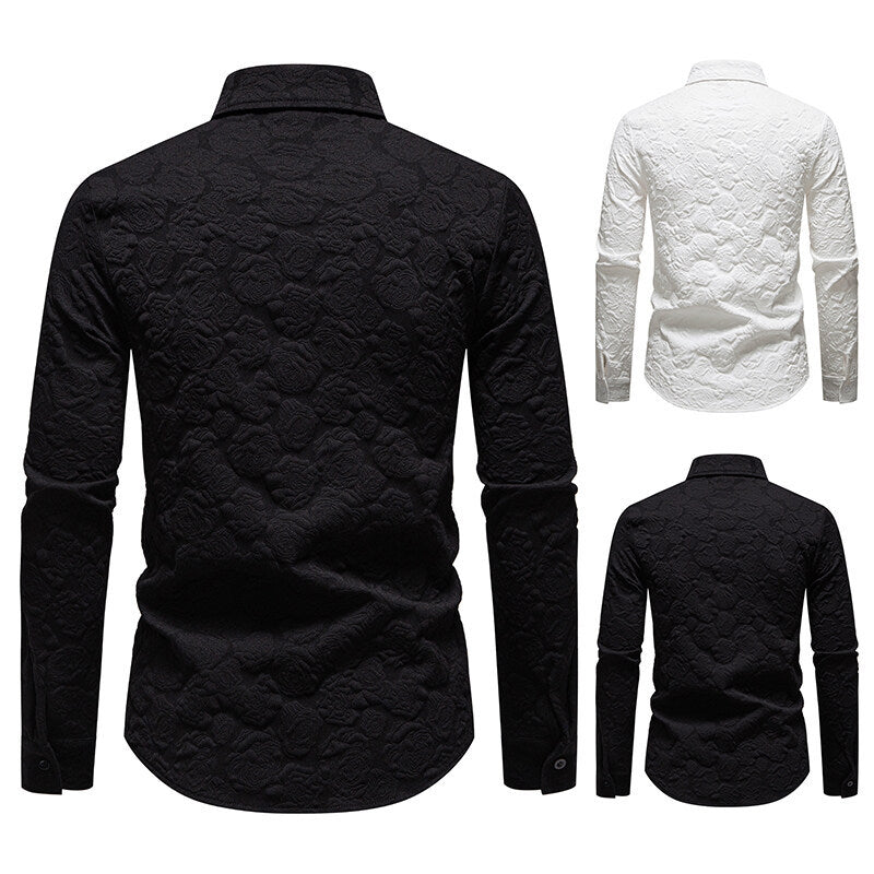 Herren Langarmhemd mit strukturiertem Design