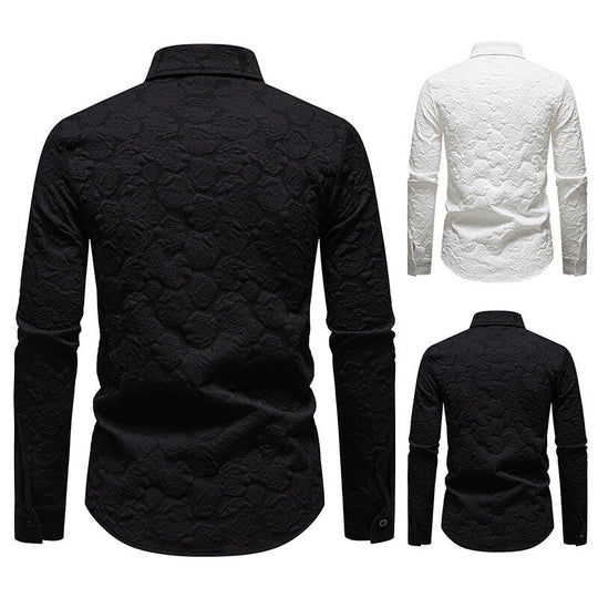 Herren Langarmhemd mit strukturiertem Design