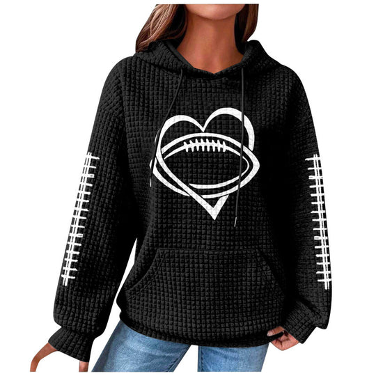 Damen Bequemer Kapuzenpullover mit Herzmotiv Nord Taschen