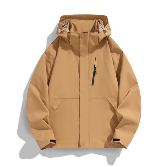 Damen Oversize Softshell-Kapuzenjacke mit Drop-Shoulder, verdeckten Reißverschlüssen und Kordelzug Nord Taschen