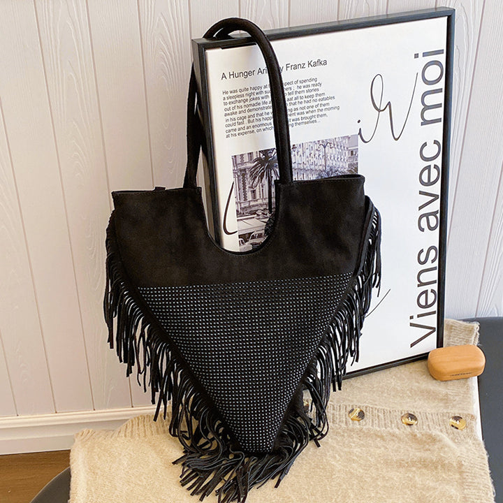 Damen modische Fransen-Handtasche mit Strassbesatz Nord Taschen