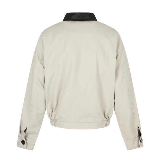 Herren Kurz geschnittener Boxy-Blouson mit asymmetrischer Knopfleiste, Taillengürtel und Kontrastkragen Nord Taschen