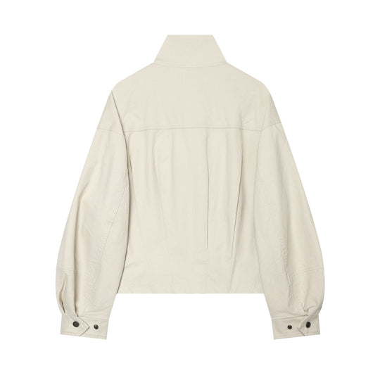 Damen Kurzblousonjacke im Oversize‑Look mit hohem Rippkragen, Tunnelzugtaillierung und Ballonärmeln Nord Taschen