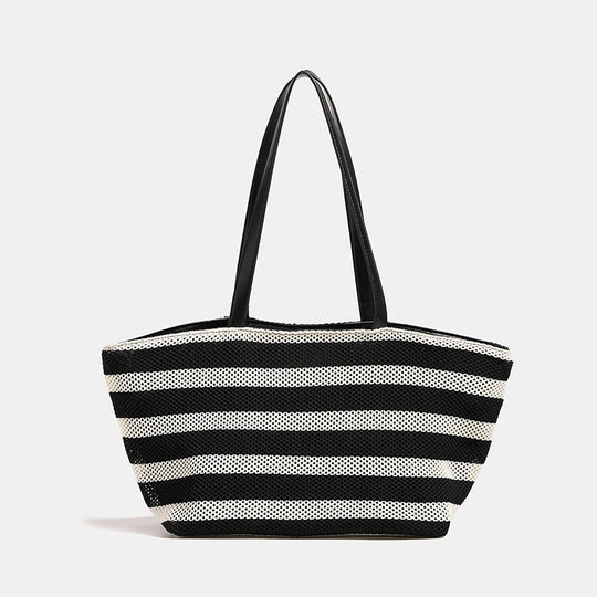 Damen Strandtasche mit praktischen Seitentaschen und stylischen Streifen Nord Taschen