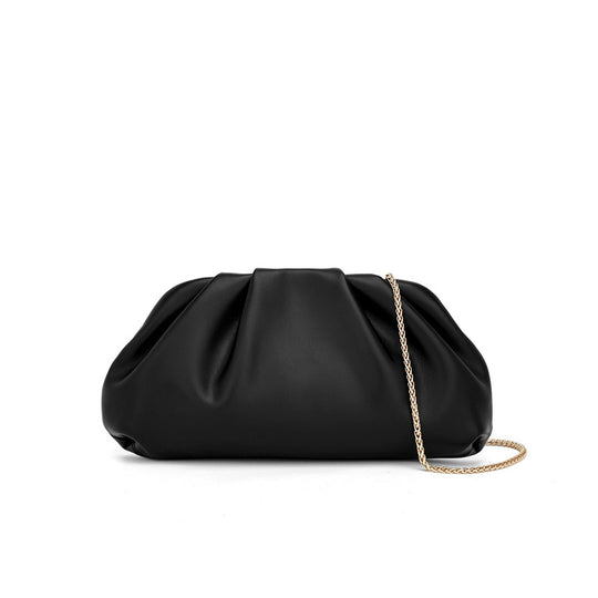 Damen Clutch mit elegantem Faltendesign und luxuriöser Kettenverzierung Nord Taschen