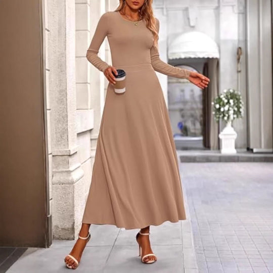 Damen Fließendes Maxikleid Nord Taschen